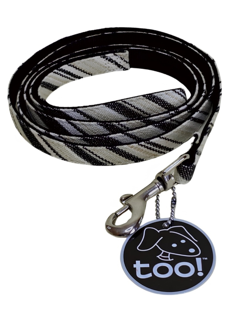 Leash for Small Dog or Cat Pet Fashionable Black Cream Strap 5 Foot Lead NEW